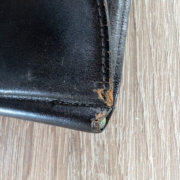 BALLY Black Leather Bifold Wallet Billfold Embossed Mens Made In Italy - Picture 5 of 8